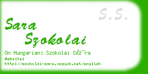 sara szokolai business card